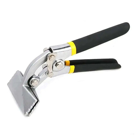 Sheet Metal Bending Pliers Hand Seamer With Wide Jaw And Ergonomic Grip, durable nickel-plated steel shown in angled view