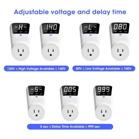 Wall Mount Surge Protector With Voltage Stabilizer And Real-Time Monitoring Fireproof UL94V-1 For Refrigerator TV And Heavy-Duty Appliances Custom Voltage 80V-140V adjustable voltage display