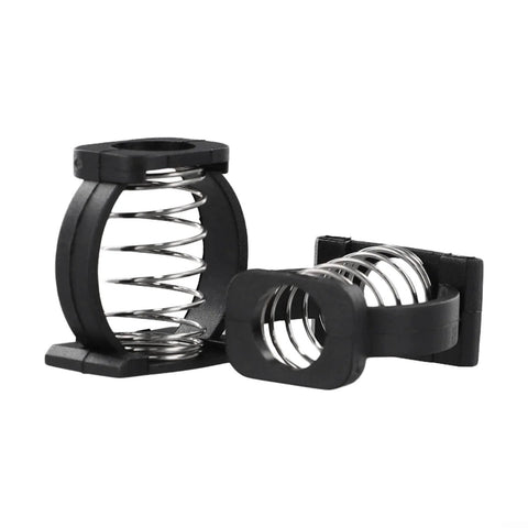 2Pcs Folding Bike Enhanced Hinge Clamp For Brompton Spring C Buckle Accessory, black finish, showing stainless spring components.