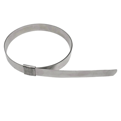 Five Eighth Inch Wide Center Punch Clamp Band Hose Clamps In 201 Stainless Steel For 0.025 Inch Thickness And Four Inch Diameter Pack Of Twenty Five High Hardness And Corrosion Resistant For General Plant Maintenance And Emergency Field Repairs.