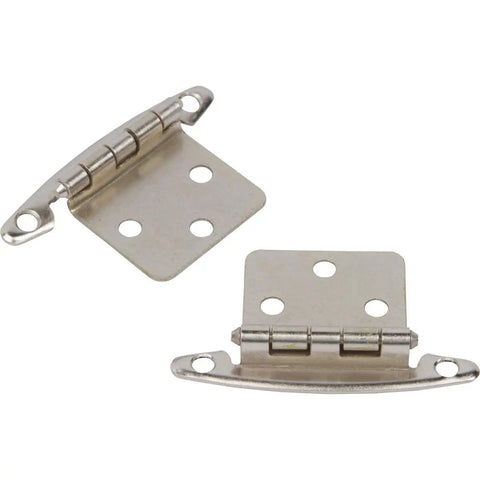 Satin Nickel Cabinet Hinges For 25 Cabinets Pack Fifty Hinges Non Self Closing Free Swinging Variable Overlay Flush Mount