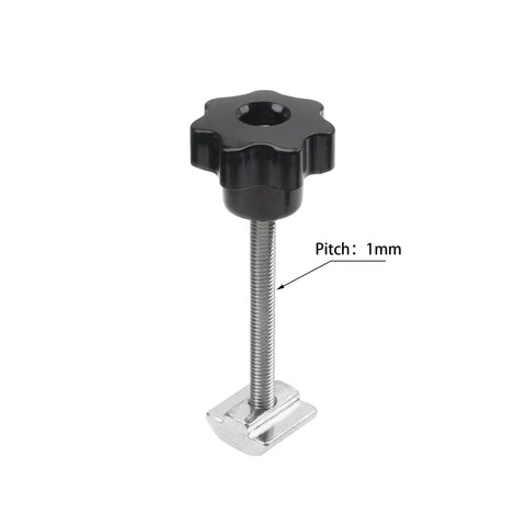 Eight Sets M6 Knurled Nut Screw Kit For Through Hole Star Shaped Nylon Knobs, showing single knob with screw and T-nut.