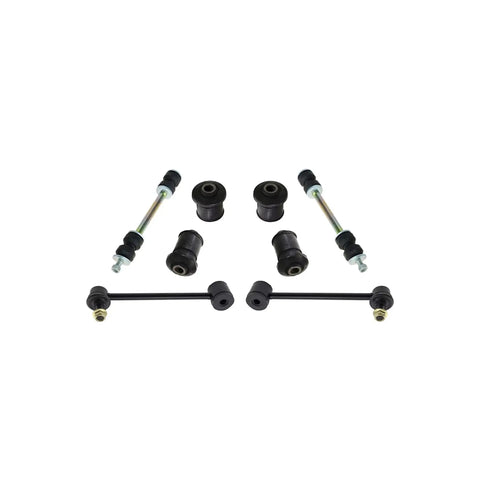 All In One 18 Piece Steering And Suspension Kit parts for Suburban 2500 and H2, showcasing sway bar links and bushings.