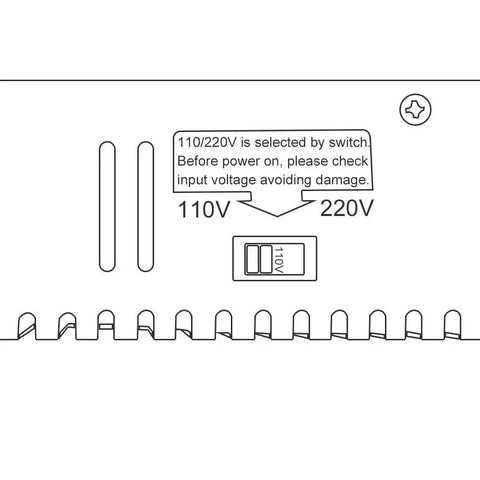 Close-up of voltage selector switch on Heavy Duty 24V DC Power Supply 400W 16.5A Universal 100 To 240V AC Input For LED Strips CCTV 3D Printers