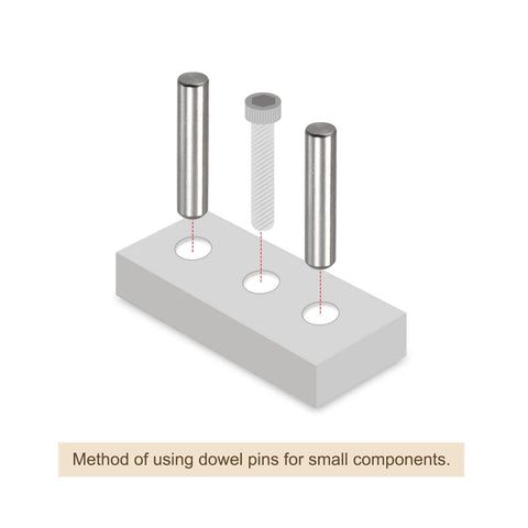 4x6mm Dowel Pins Set Of 10 304 Stainless Steel Round Head Flat Chamfered End Non Threaded Fasteners in use for small component alignment