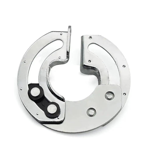 Round torque 90-degree concealed cabinet door hardware, stainless steel, semi-circular internal swivel, 2 pcs, front view