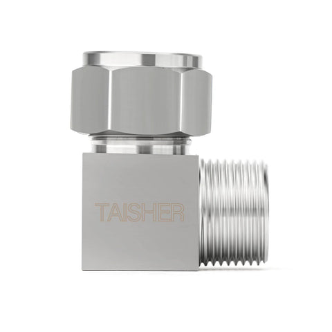 TAISHER 304 stainless steel square 90-degree compression tube fitting, 1/2 in NPT male adapter, 2 pcs