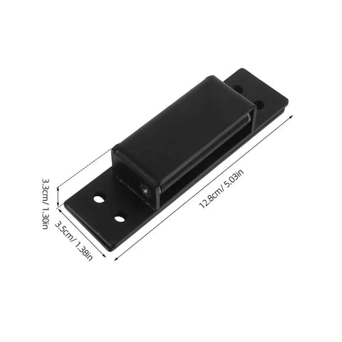 Heavy Duty Concealed Door Hinges 5 Inch Black Hidden Pivot Hardware For Wooden Interior Doors And Secret Cabinets, side view