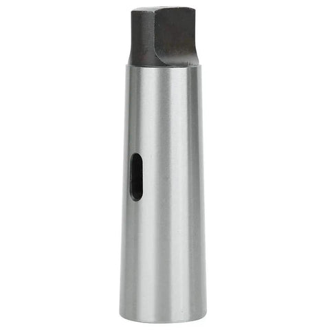 MT5 to MT2 taper reducing drill sleeve, silver finish, precision machined, front view