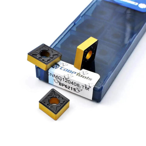 Beefy Carbide Turning Inserts CNMG 432 TM CNMG120408 for semi finishing steel machining cast iron shown in box