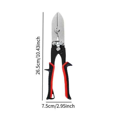Five Blade Sheet Metal Crimping Tool For HVAC Pipes And Stove Vents with 26.5 cm length, alloy steel body, and rubber handle.