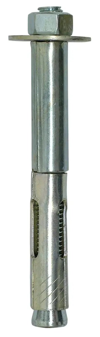 Sleeve All Half Inch By Four Inch Hex Head Sleeve Anchor For Solid Base Materials FM And UL Approved showing front view.