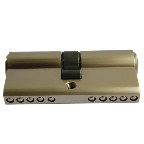 Door lock cylinder with float cam; brass shell, front view for wooden/aluminum doors, 70mm length, 35mm-35mm backset