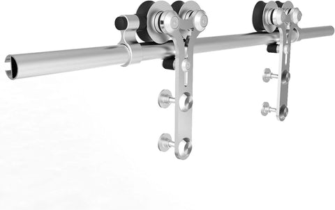 8Ft Stainless Steel Sliding Barn Door Hardware Kit With Quiet Glide Built To Last Heavy Duty Track.