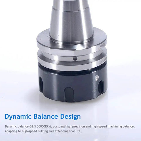 High Speed ISO30 ER32 45L Balance Collet Chuck for CNC Tool Holder G2.5 30000RPM, close-up of dynamic balance design