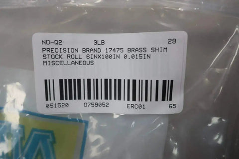 Label on Brass Shim Stock Roll 6 Inch By 100 Inch 0.015 Inch Thick Shop Ready Pro Grade Metal Shims For Auto Repair Fabrication.
