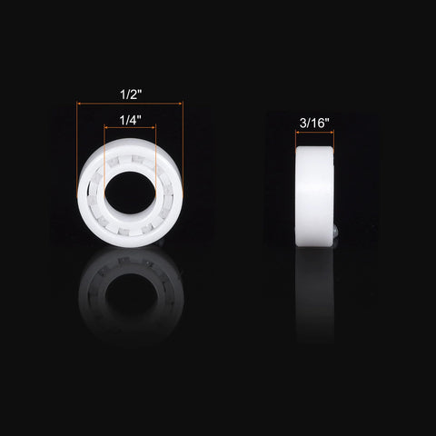 uxcell R188 full ceramic bearing, 1/4" x 1/2" x 3/16", white zirconia (ZrO2) miniature ball bearing