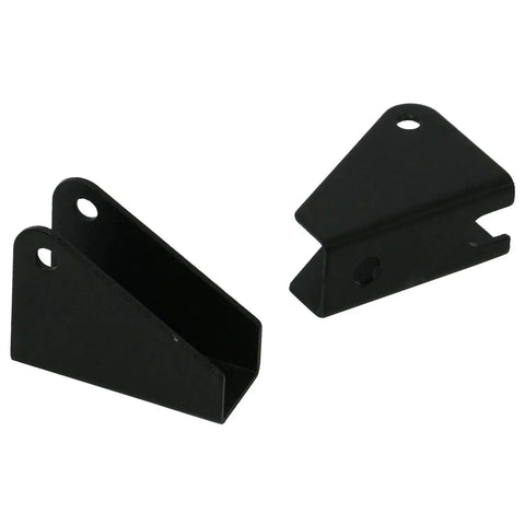 Two Pack Black Heavy Duty Steel Mounting Brackets For Linear Actuators With 6mm Holes And About 20mm Spacing Iron Steel Rust Resistant 350 Lb Load Capacity Fits Most Actuators, front view