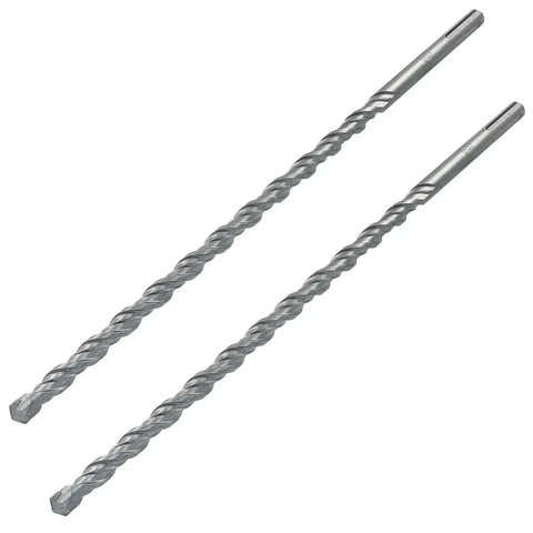 Two Pack SDS Plus Rotary Hammer Drill Bits One Half Inch By Twelve Inch Carbide Tipped Masonry Drill Bits For Concrete Brick Stone And Cement