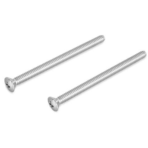 RP196 Stainless Steel Faucet Cover Screws Set, 2.9 Inch Decorative Bath and Shower Panel Fasteners, shown in close-up view.