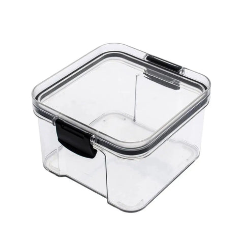 Durable Sealed Switch Storage Box For Mechanical Keyboard Switches Transparent 460ml Clear Plastic Case with Lid and Black Clips