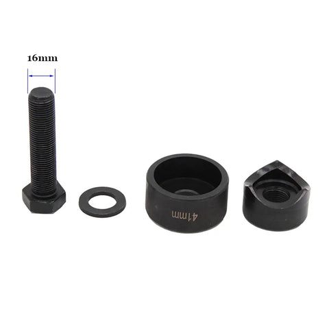 41mm Hole Punch Knockout Die And Punch Set For Beer Brewing Equipment, showing bolts, washers, and punch for 16mm holes.