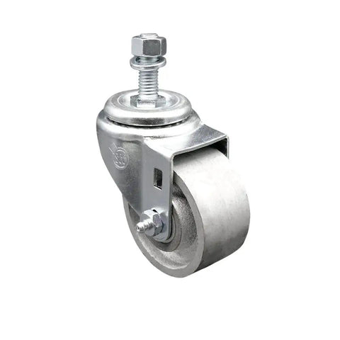 3 Inch Semi Steel Wheel Swivel Caster With One-Half Inch Threaded Stem For Furniture, Heavy Duty, Smooth Rolling Ball Bearing