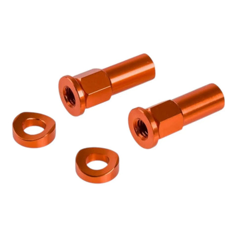 Orange Anodized Rim Lock Nuts Washers Spacer Kit For 125 250 350 450 SXF EXCF, showing two nuts and washers on white background