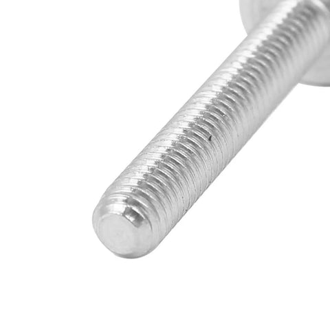 Close-up of Stainless Steel Flat Head Knurled Thumb Screws M4 x 30mm 37mm Total Length 0.7mm Pitch Six Pack For PC Cases And Panel Installations