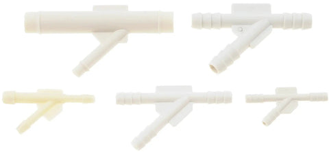 Vacuum Tubing Connector Set From Dorman, Pro Grade 5 Pack Universal Fit with Straight, T, Y, F, L shape connectors in PVC plastic.
