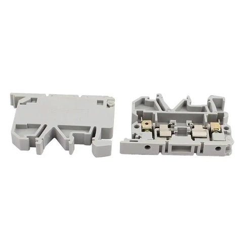 10 Pack ASK1EN DIN Rail Mount Fuse Holder Terminal Block For 4mm2 Wire 500V Gray 58mm X 42mm X 7mm Fits 5x20mm Fuses