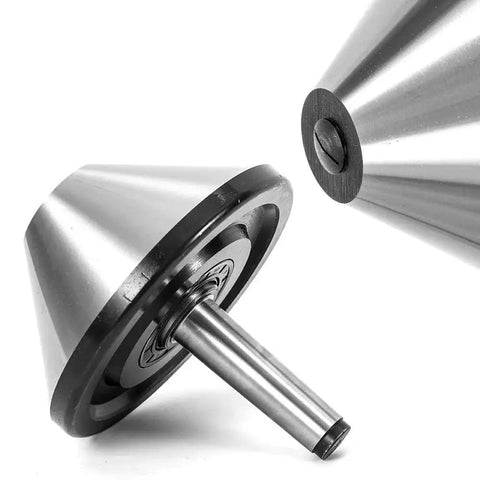 Lathe Live Center For Large Hollow Workpieces, 6 Inch MT3 Bull Nose Live Center With Morse Taper 3, 75 Degree Precision, close-up view