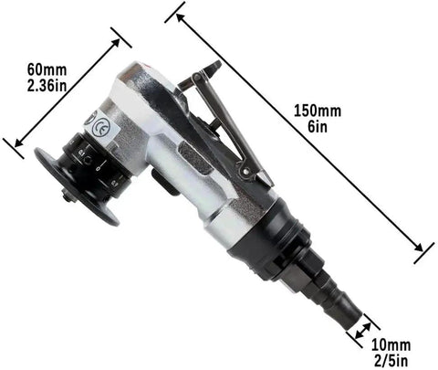 Side view of Mini Pneumatic Chamfering Tool For Metal Beveling All In One Deburring Cutter with size labels