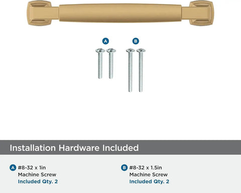 Stature Champagne Bronze Cabinet Pull 5-1/16 Inch Center-To-Center with screws for cabinets and furniture installation.