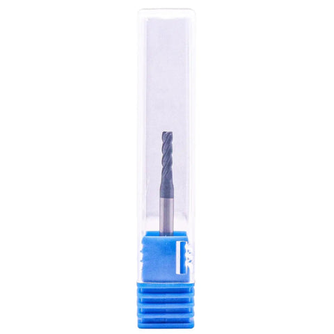 Pro Grade Solid Carbide End Mill Set Five Pcs Four Flute Three Thirty Second Inch Cutting Diameter Shank One Eighth Inch LOC One And Half Inch OAL AlTiN Coated