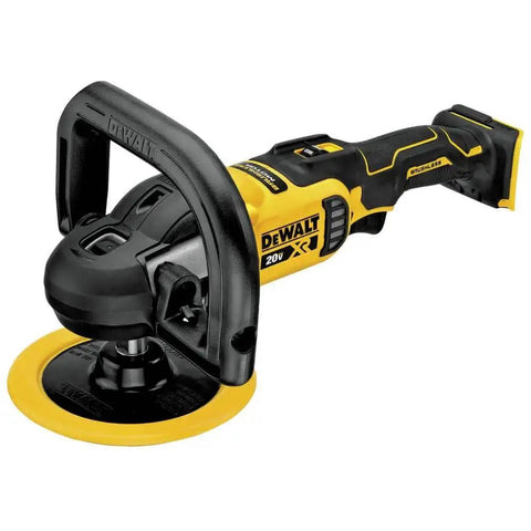 20V Max XR Cordless Polisher Rotary With Variable Speed Trigger, 7-Inch Pad, Brushless Motor, Tool Only, black and yellow