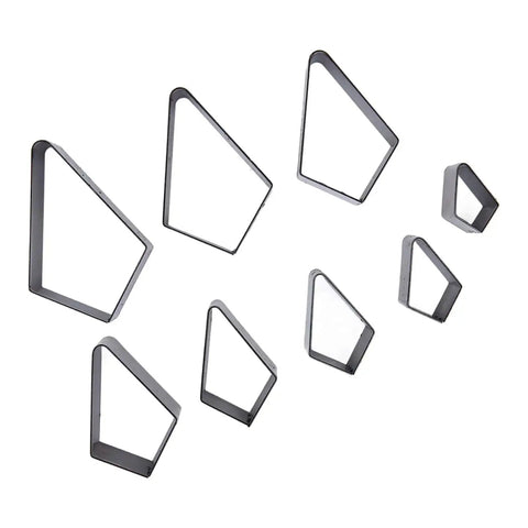 8 Piece Leather Punch Die Set Diamond Shaped Holes For Leather Craft Dope High Carbon Steel Cutting Dies Displayed on White Background