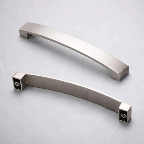 Curved Arch Cabinet Pulls Zinc Handle Bar 5.5 Inch Length With 5 Inch Center To Center Mounting Brushed Nickel Finish 7/8 Inch Width