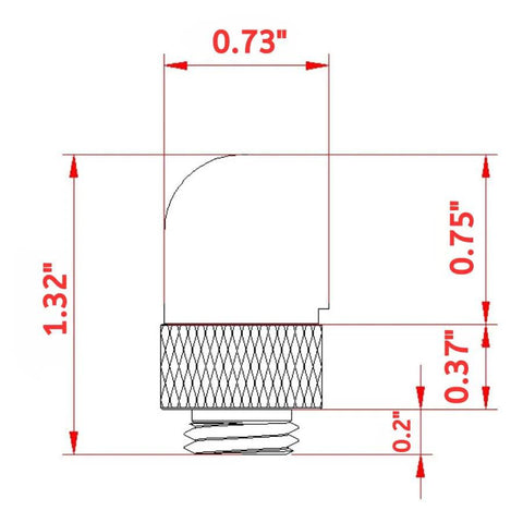 dracaena.io 6-pack G1/4in male-to-female 90-degree rotary PC water-cooling fitting, black