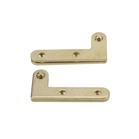 Golden Copper L Shape Door Pivot Hinges Set Of 4 With Screws For Cabinets Windows And More, 180 Degree Flip, Durable Hidden Style Hinges