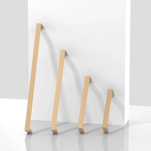 Different sized Champagne Bronze Cabinet Pulls 5 Inch 128mm Solid Zinc Alloy Handles displayed against a white background