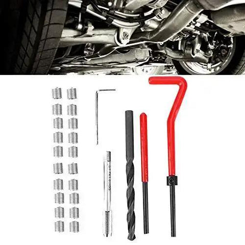 M7 X 1.0 Helicoil Thread Repair Kit Stainless Steel 25 Pcs Pro Grade Heavy Duty Twisted Drill Wrench Threaded Insert for Aluminum