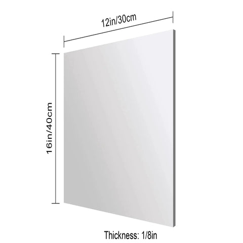 Silver Mirror Acrylic Sheets 2 Pack 12 by 16 Inches One Eighth Inch Thick Reflective Acrylic for Laser Cutting DIY Crafts and Home Decor
