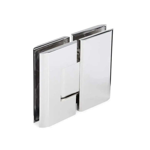 Concerto Heavy Duty 180 Degree Glass To Glass Hinge For Three Eighths Or One Half Inch Doors Polished Nickel Finish