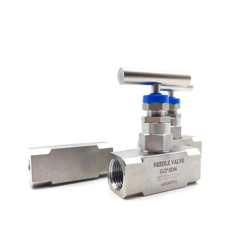 Stainless Steel High Pressure Needle Valve Pro Grade 6000 PSI For Precision Flow Control In Instrument Systems With Female Thread
