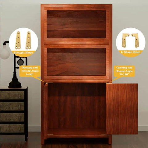 360 Degree Rotatable Copper Pivot Hinges For Cabinets And Doors Antique L Shape Hidden Hinges on open wooden cabinet