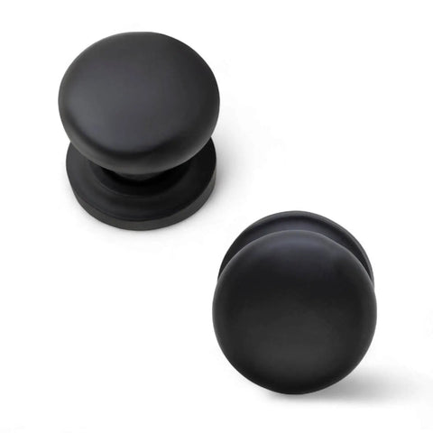 10 Pack Black Cabinet Knobs And Bun Drawer Pulls For Kitchen Cabinets And Dressers, Solid Cast Iron 3.75 Inch Cupboard Handles