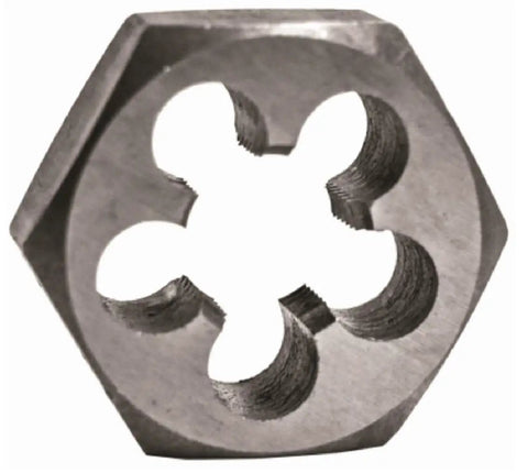 3/4-16 NF Hex Die With Precision Cut External Threads For Pro Grade Precision Machining And Clean Taps, Heat Treated High Carbon Alloy Steel
