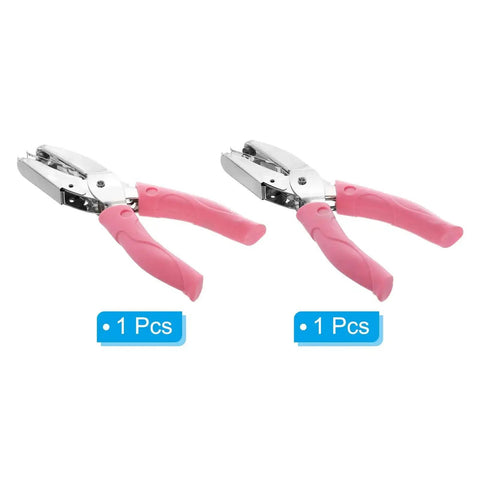 Dual Size Circle Hole Punch Set For Paper Craft And Scrapbooking, One Sixteenth Inch And One Eighth Inch Holes, Two Pack Soft Grip Handheld Punchers