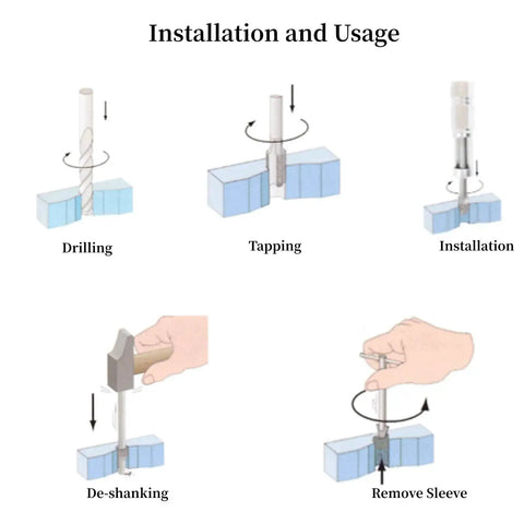 Installation steps for 10-24 UNC Helical Inserts Kit For Aluminum With Stainless Steel Thread Repair Inserts ST Tap And Tool Included Fix Stripped Threads Reinforce Weak Material All In One Built To Last Heavy Duty Repair Solution.